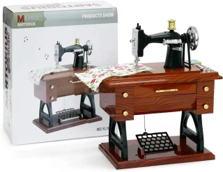 Wat vinden we goed aan de Retro Mini Naaimachine Muziekdoos (Bruin)