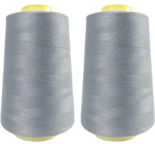 Set van 2 polyester naaigaren spoelen – 4500 meter grijs