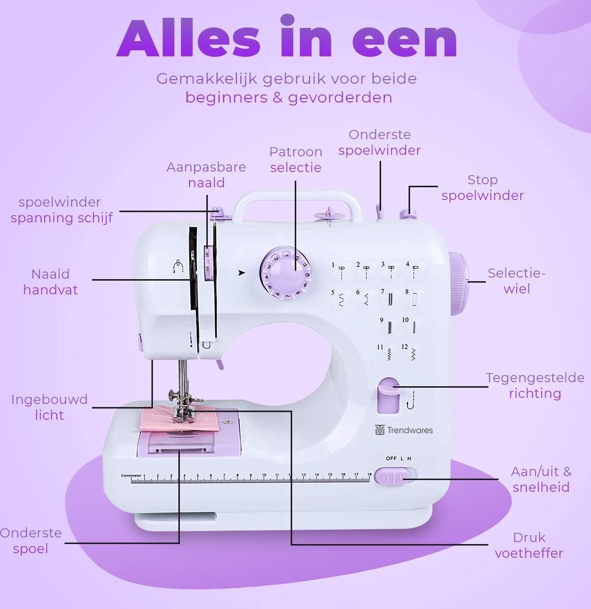 Trendwares Naaimachine SM-505 inclusief Opbergtas