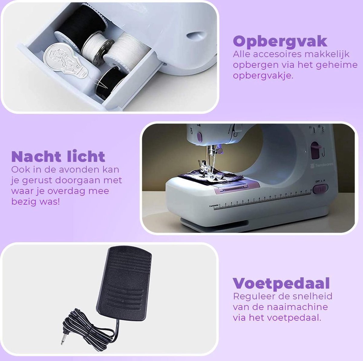 Trendwares Naaimachine SM-505 inclusief Opbergtas