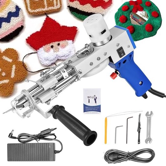 Tufting Gun Beginnerspakket Elektrisch Tapijt Pistool Wit/Blauw