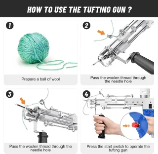 Tuftinggun - Borduur- en naaimachine (Zwart/Blauw)