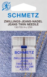Tweeling naaimachine naalden jeans denim maat 100 zilver