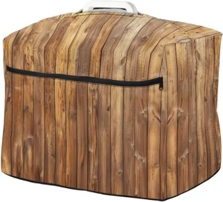 Universele naaimachinehoes - bruin houtnerf - 45 x 22 x 32 cm