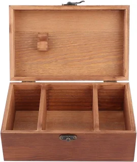 Vintage houten naaidoos Taraxacum Pattern Empty Box