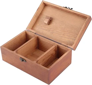 Vintage houten naaidoos Taraxacum Pattern Empty Box