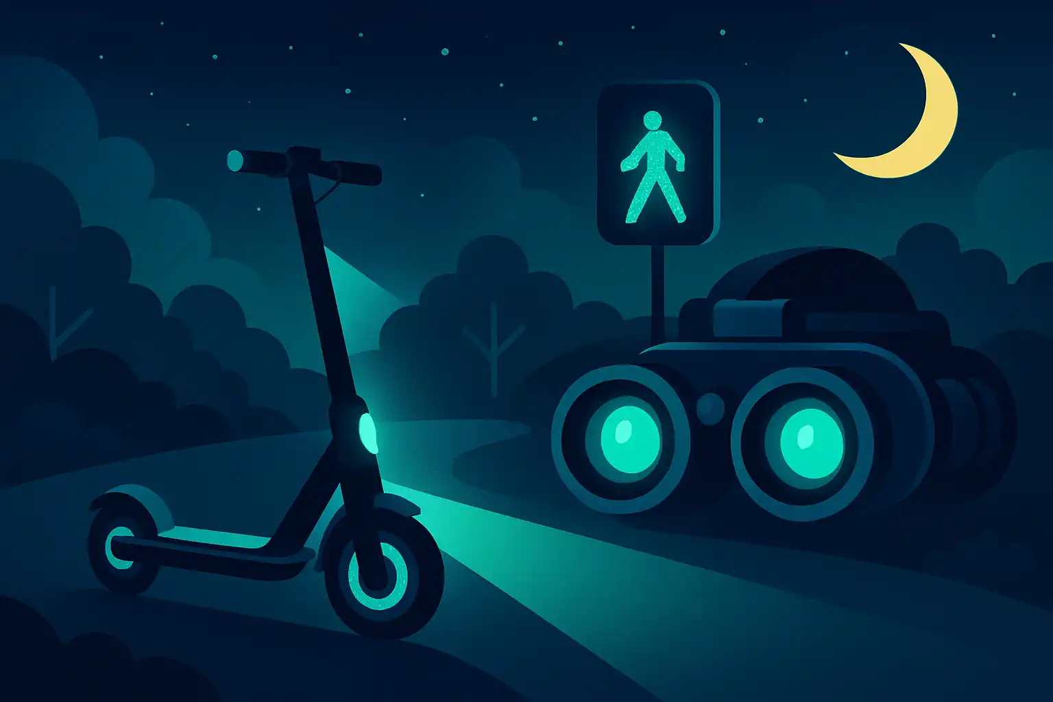 Elektrische steps en nachtkijkers: zo maak je nachtroutes veilig voor rijders en voetgangers