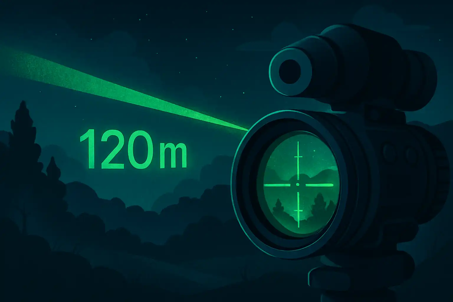 Laser rangefinding in het donker: zo meet je moeiteloos afstanden met je nachtkijker