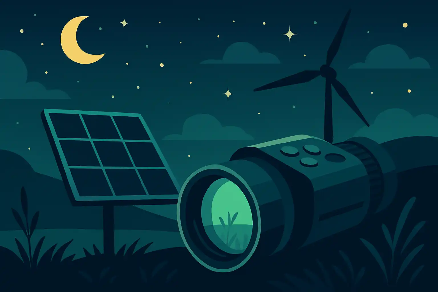 Nachtzicht op zonne-energie: zo blijf je groen én opgeladen in het veld