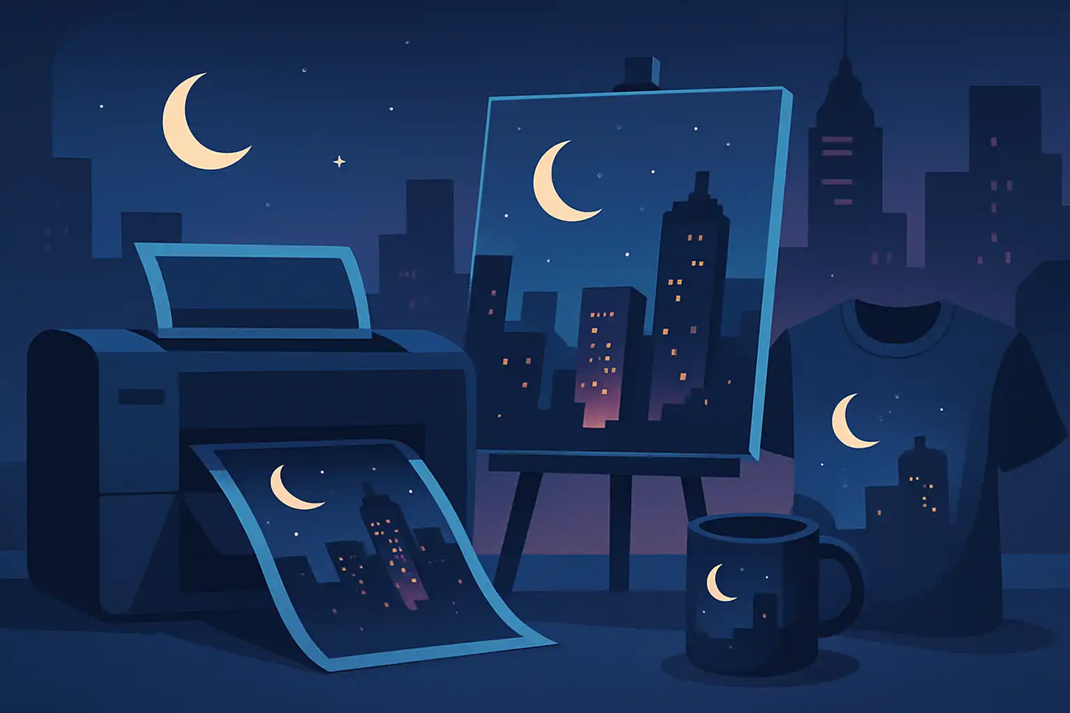 Zo druk je nachtbeelden af die er echt goed uitzien: print, canvas en merchandise tips