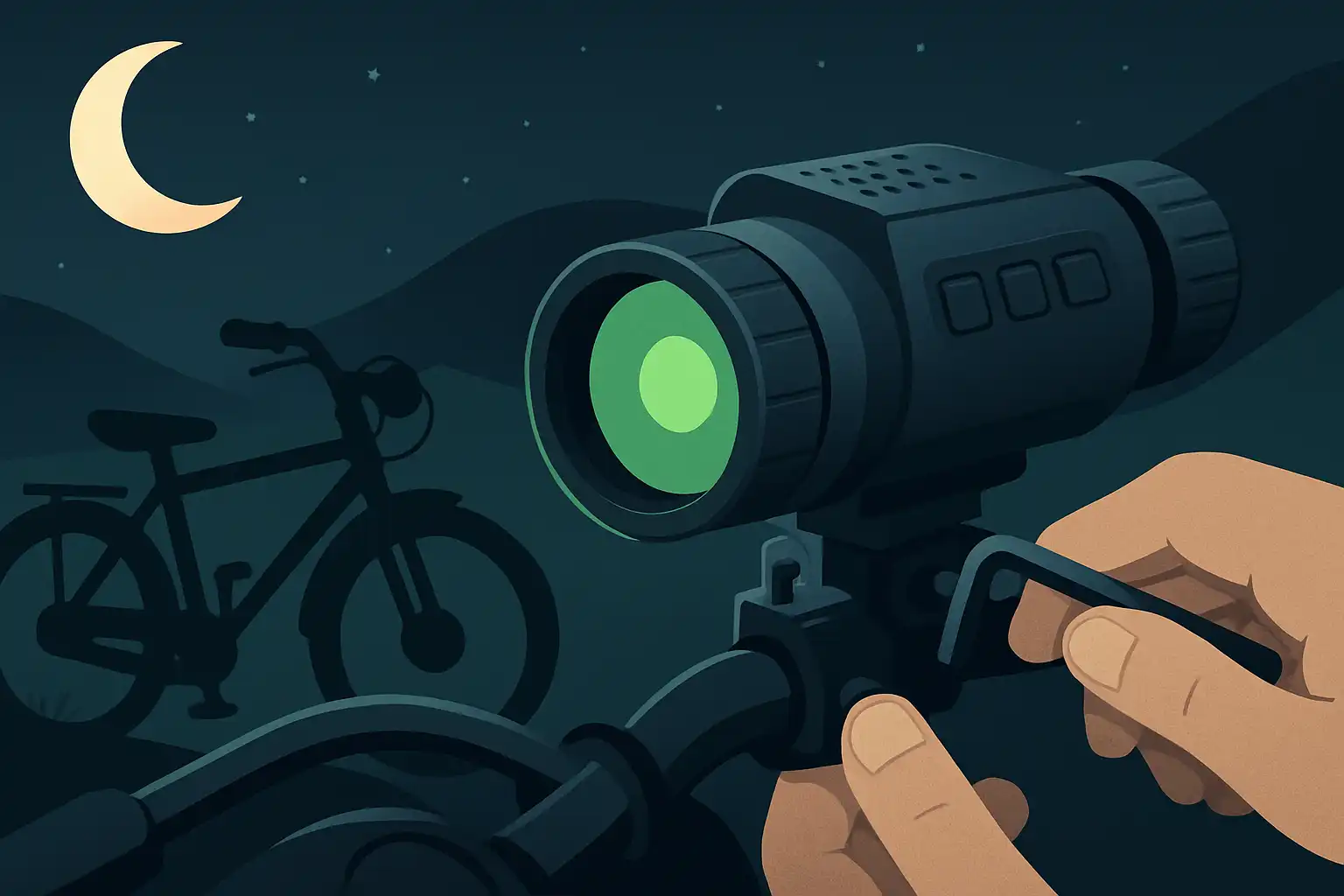 Zo monteer je een nachtkijker op je fiets of motorfiets: veilig navigeren in het donker