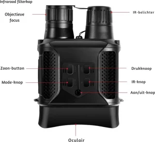 Nachtkijker Met Infrarood - Luxe Verrekijker Met Nachtzicht Dag & Nacht - Night Vision Goggles Bril + SD Kaart - Nachtkijker - Zwart