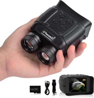 Infrarood nachtzicht mini-bril - Verrekijker voor volwassenen met digitale zoom - 8x vergroting - 2000 mAh accu - 24 inch TFT-display - 32 GB kaart - Dag- en nachtjacht kamperen Nachtkijker