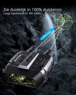 Nachtkijker - Verrekijker - Infrarood Nachtzicht - 300m bereik - 1280p HD foto en video - 7-traps Digitale Nightvision