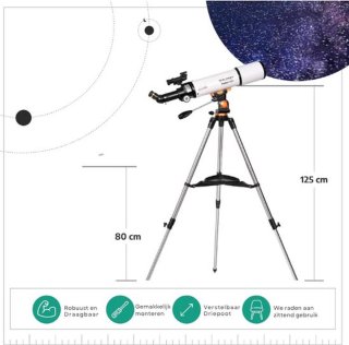 Wat vinden we goed aan de Professionele Sterrenkijker – Telescoop – Voor Kinderen & Volwassenen – Nachtkijker – Astronomie – Met Statief & Barlowlens – Complete Set