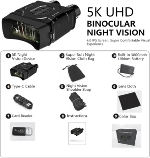 Nachtkijker - Nachtkijker Met Infrarood - Nachtkijker Warmtebeeld - 5K UHD - Ondersteunt WIFI
