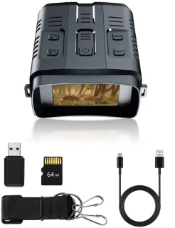 Nachtkijker met Infrarood - 4K Ultra HD & 42MP - 800m - Verrekijker - Night vision - 10x Zoom - 64GB Micro-SD-kaart- Zwart