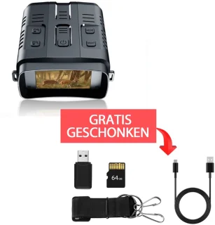 Nachtkijker met Infrarood - 4K Ultra HD & 42MP - 800m - Verrekijker - Night vision - 10x Zoom - 64GB Micro-SD-kaart- Zwart