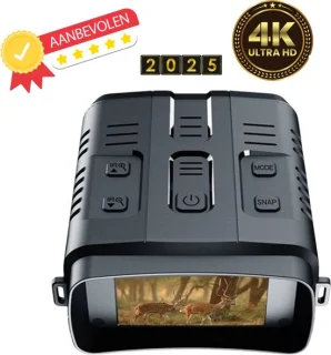 Nachtkijker met Infrarood - 4K Ultra HD & 42MP - 800m - Verrekijker - Night vision - 10x Zoom - 64GB Micro-SD-kaart- Zwart