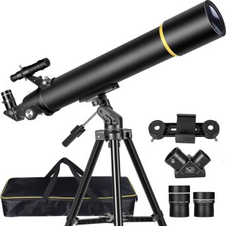 De Professionele refractortelescoop voor volwassenen - Astronomie 80 mm diafragma 900 mm - Compact en draagbaar met draagtas Nachtkijker in één oogopslag