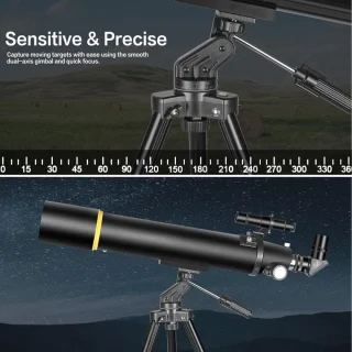 Professionele refractortelescoop voor volwassenen - Astronomie 80 mm diafragma 900 mm - Compact en draagbaar met draagtas Nachtkijker