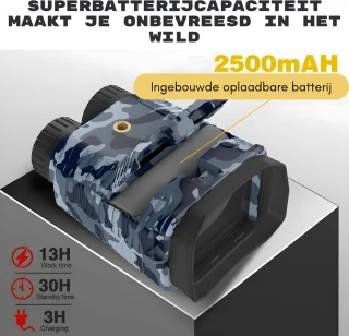 Nachtkijker - Verrekijker - Infrarood - LCD-Display - 8x Digitale Zoom - 32GB - 1080p HD - Zwart