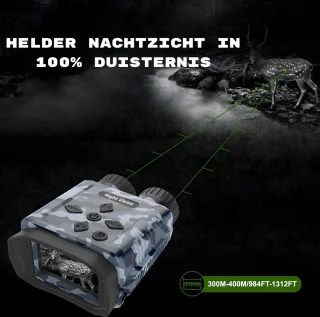 Nachtkijker - Verrekijker - Infrarood - LCD-Display - 8x Digitale Zoom - 32GB - 1080p HD - Zwart