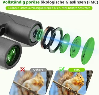 10x42 HD compacte waterdichte verrekijker zwart Nachtkijker