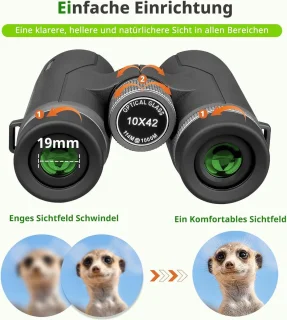 10x42 HD compacte waterdichte verrekijker zwart Nachtkijker