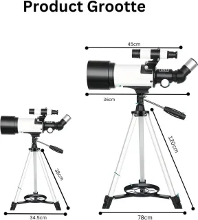 DailySupplies Sterrenkijker Telescoop Zwart-Wit met Statief en Tas