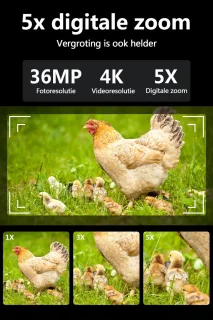 Gloovon 4K Nachtkijker Verrekijker 36MP 5x Zoom 64GB