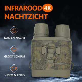 Gloovon 4K Nachtkijker Verrekijker 36MP 5x Zoom 64GB
