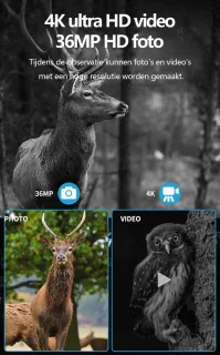 Gloovon 4K Ultra HD Nachtkijker 36MP Zwart
