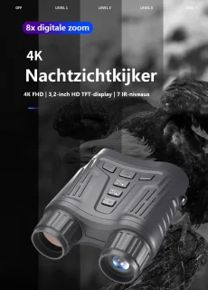 Gloovon 4K Ultra HD Nachtkijker 36MP Zwart