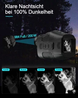 Gloovon Digitale Nachtkijker Monoculair 10x Zoom 2.5K