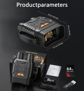 Gloovon Nachtkijker Full HD 20MP 10x Zoom Zwart