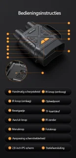 Gloovon Nachtkijker Full HD 20MP 10x Zoom Zwart
