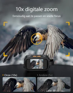 Gloovon Nachtkijker Full HD 20MP 10x Zoom Zwart
