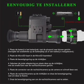 Gloovon Nachtkijker Full HD 20MP Zwart