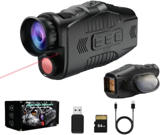 Gloovon Nachtkijker Monoculair 2.5K 10MP Zwart