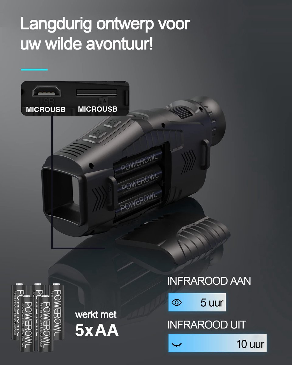 Wat vinden we goed aan de Gloovon Nachtkijker Monoculair 2.5K 10MP Zwart