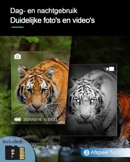 Gloovon Nachtkijker Monoculair 2.5K 10MP Zwart
