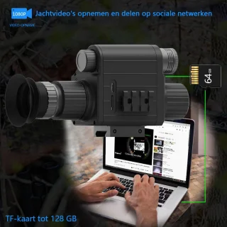 Gloovon Nachtzicht Verrekijker 50mm Full HD 20MP Zwart