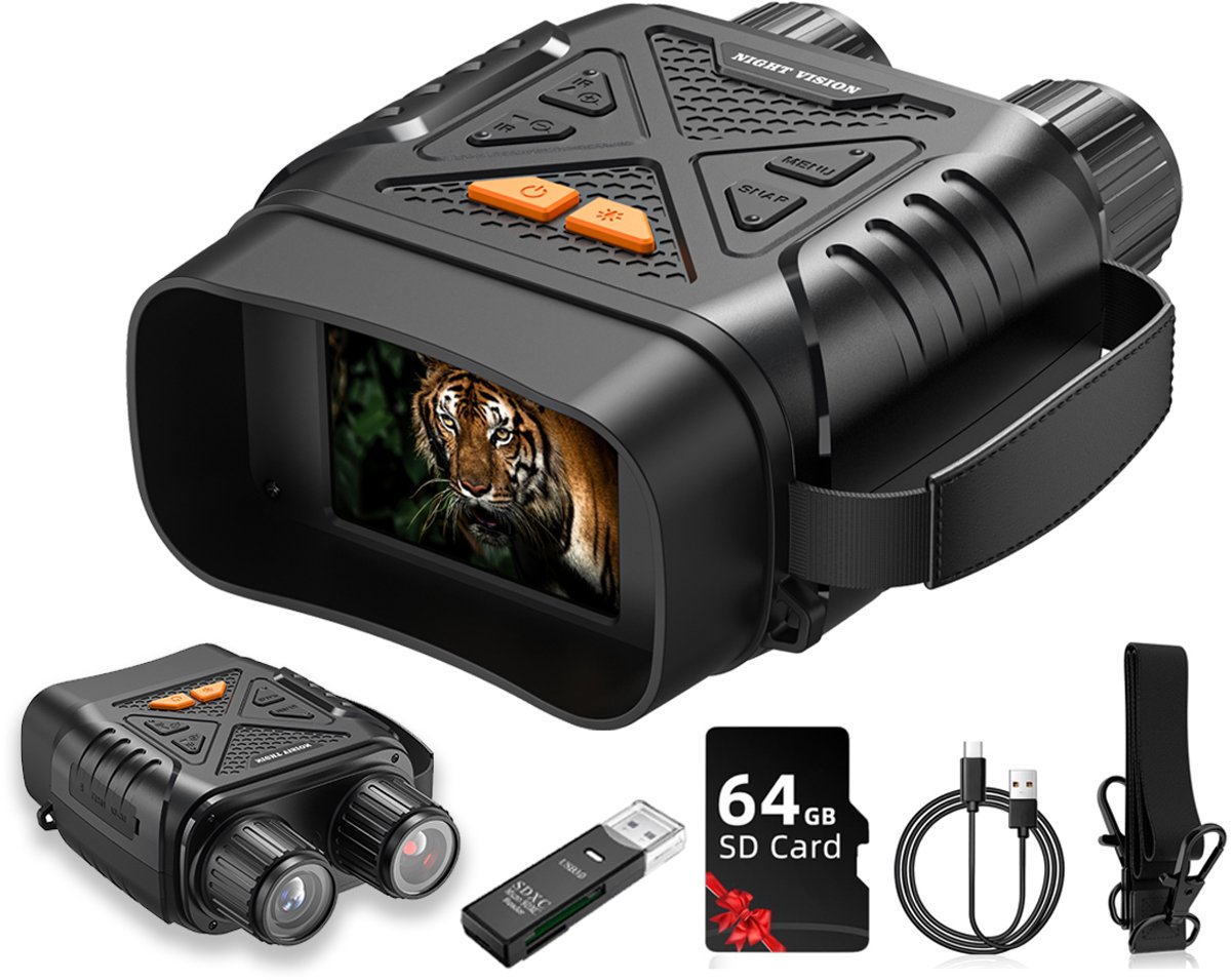 De Gloovon Night Vision 4K Infrarood Verrekijker 10x Zoom Zwart in één oogopslag