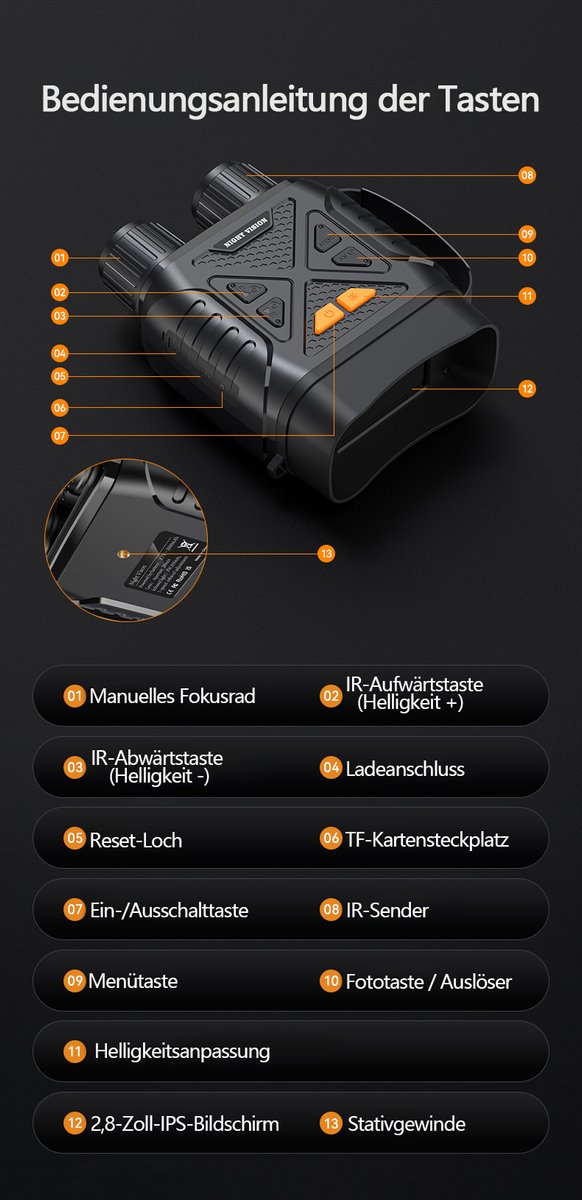 Wat vinden we goed aan de Gloovon Night Vision 4K Infrarood Verrekijker 10x Zoom Zwart