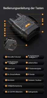 Gloovon Night Vision 4K Infrarood Verrekijker 10x Zoom Zwart