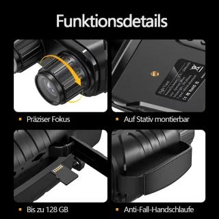 Gloovon Night Vision 4K Infrarood Verrekijker 10x Zoom Zwart