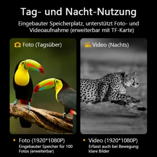 Gloovon Night Vision 4K Infrarood Verrekijker 10x Zoom Zwart