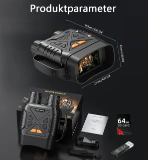 Gloovon Night Vision 4K Infrarood Verrekijker 10x Zoom Zwart