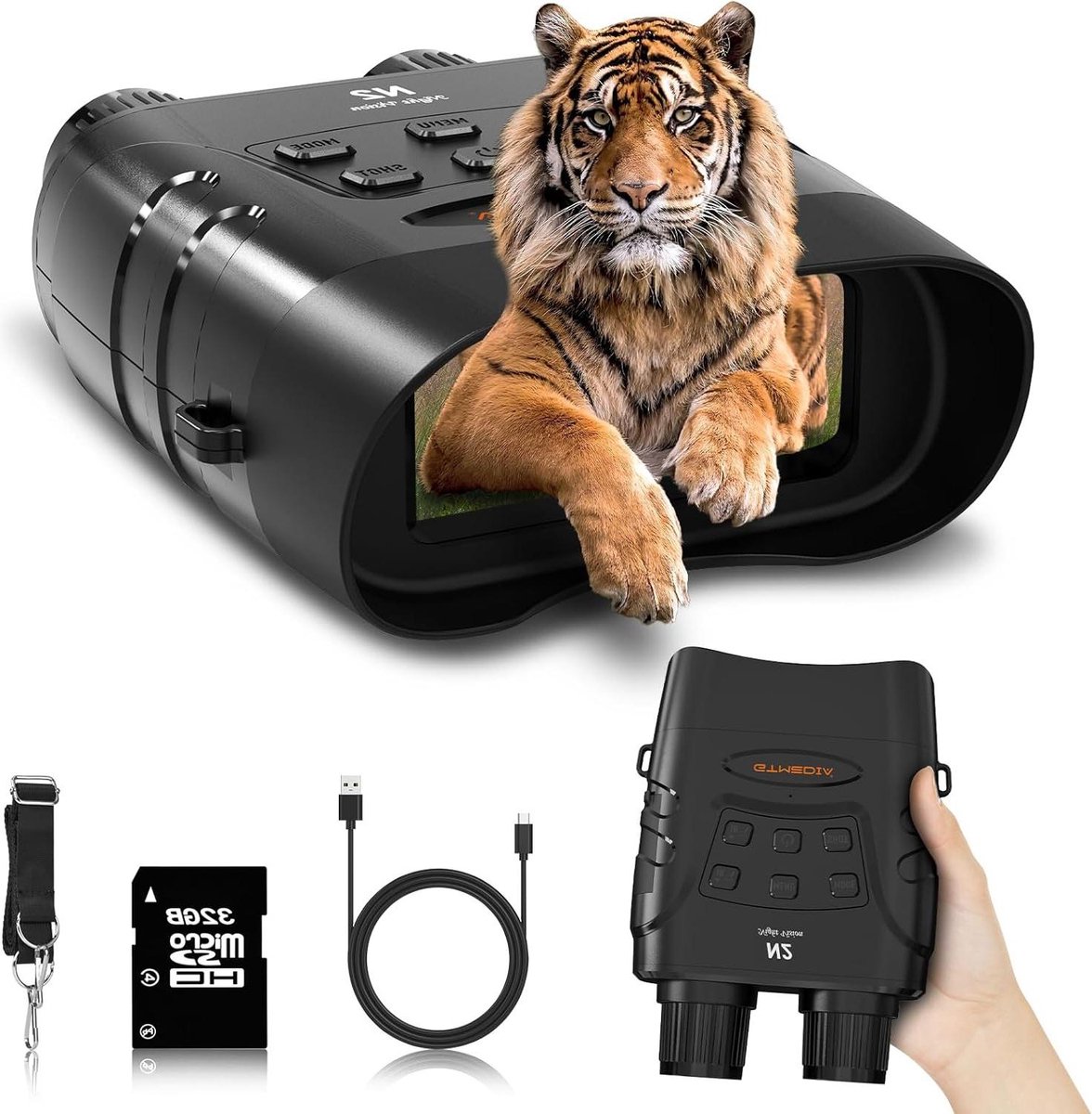 De Nachtkijker 1080p TFT LCD 24 inch met 32GB geheugenkaart in één oogopslag